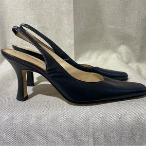 Navy Kitten Heel Slingbacks women’s 
Classic Evening Weddings size 7